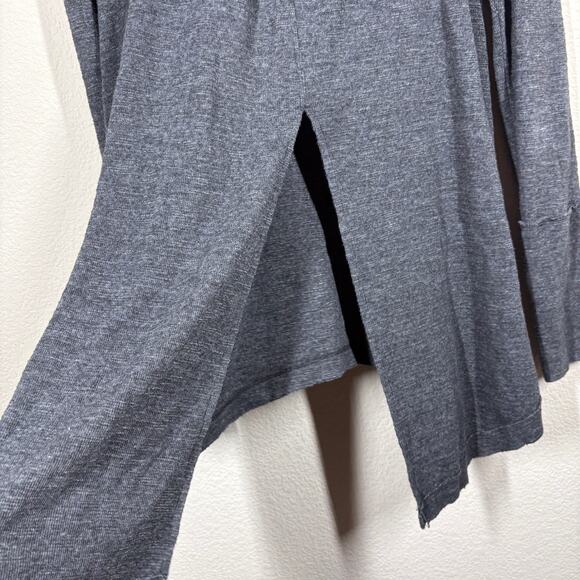 We The Free People Large Sweater Gray Cotton Blend Split Back Turtleneck - Picture 5 of 10